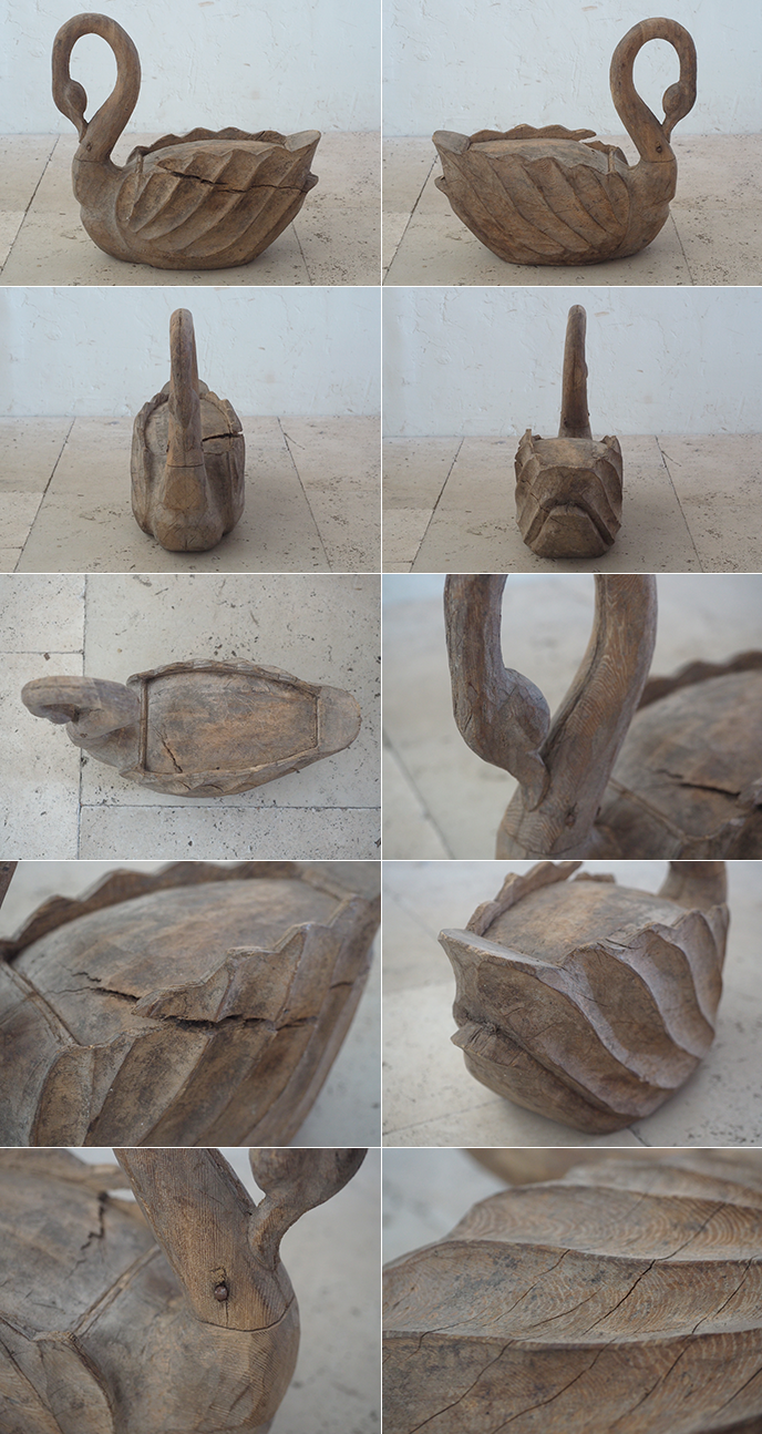 フランス アンティーク 木彫りの白鳥 | MANSIKKA antiquesMANSIKKA