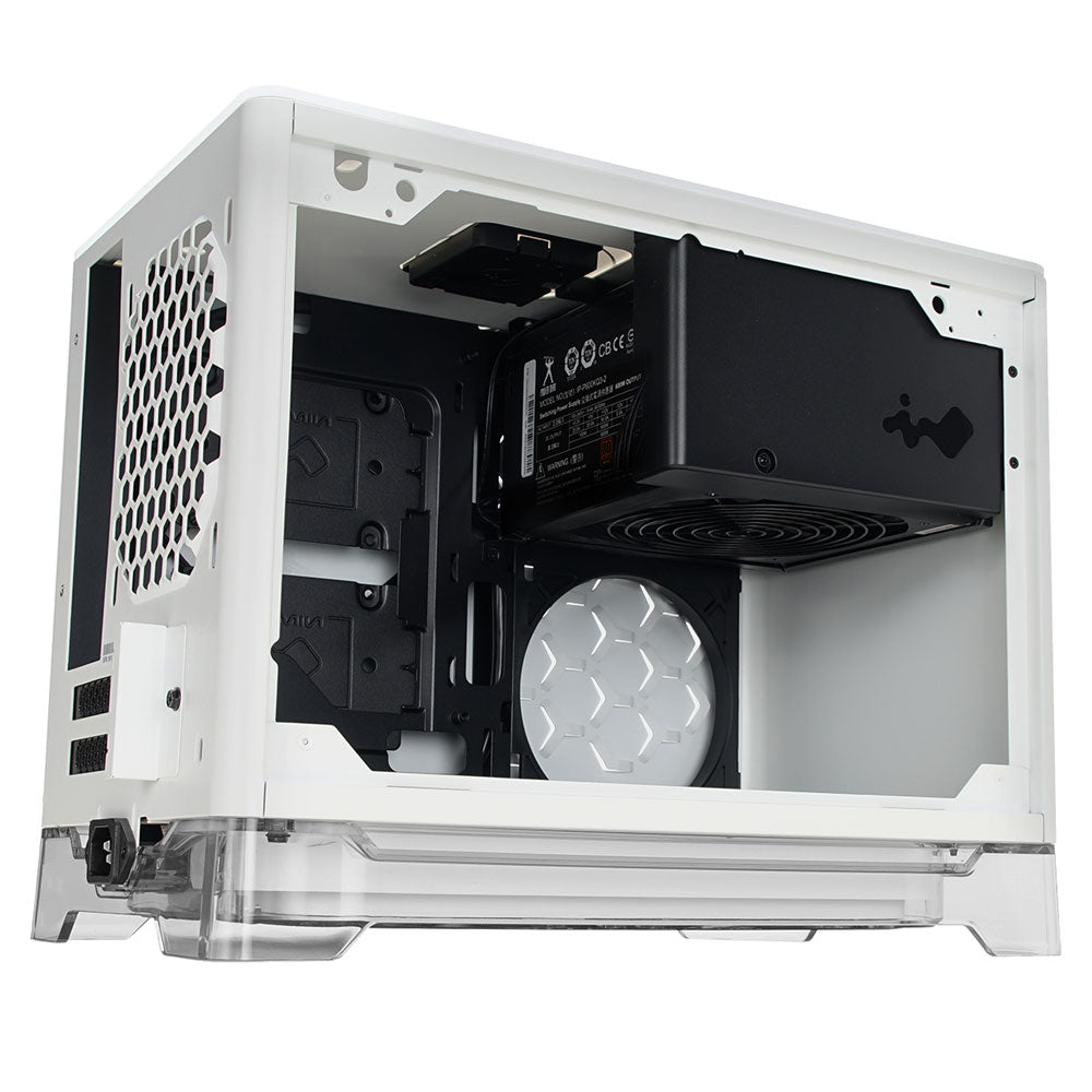 InWin A1 Mini-ITX White SECC Steel, Tempered Glass Case w/ 600W