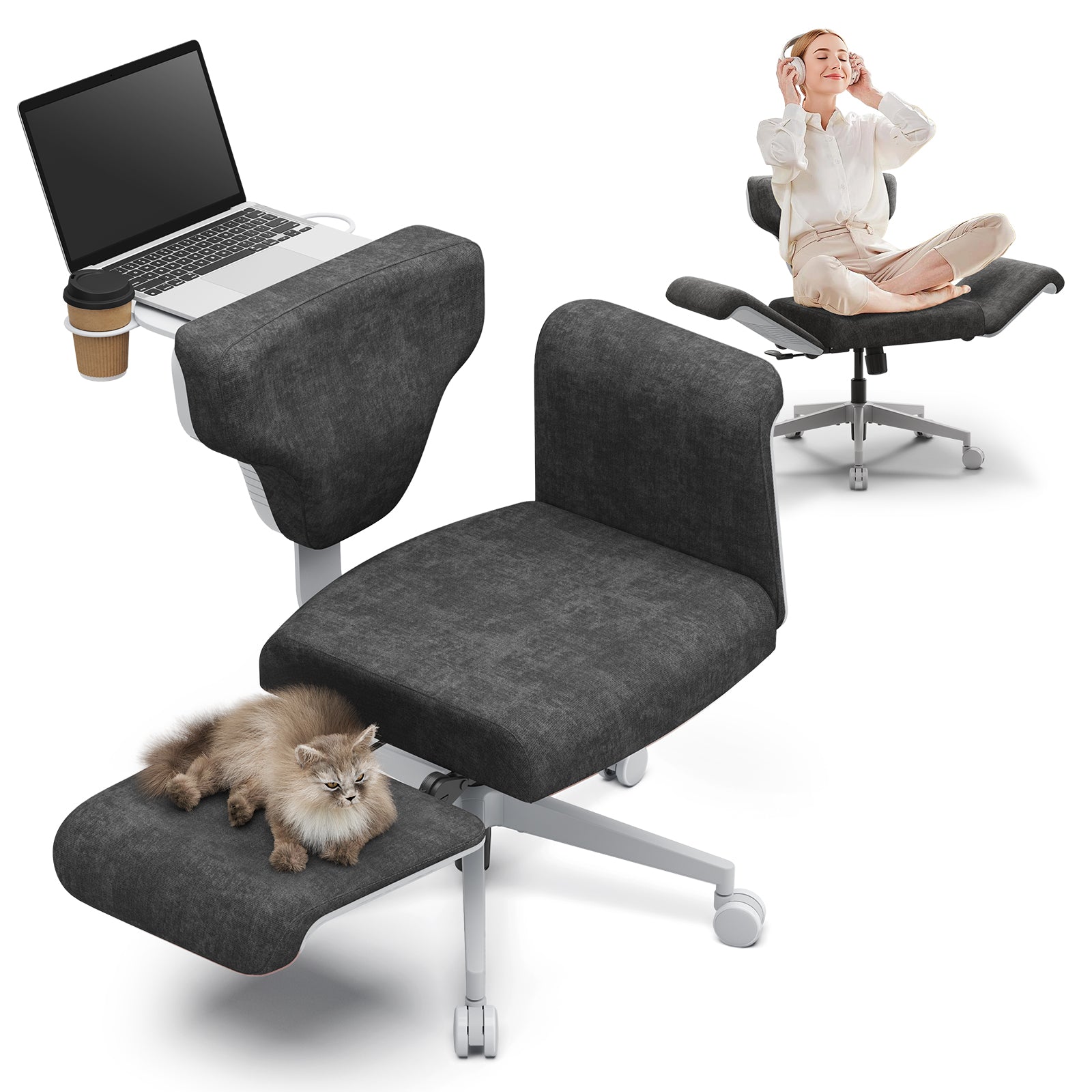 Newtral Freedom-X Multi-Posture Standard Chair with Armrest-Dark Grey