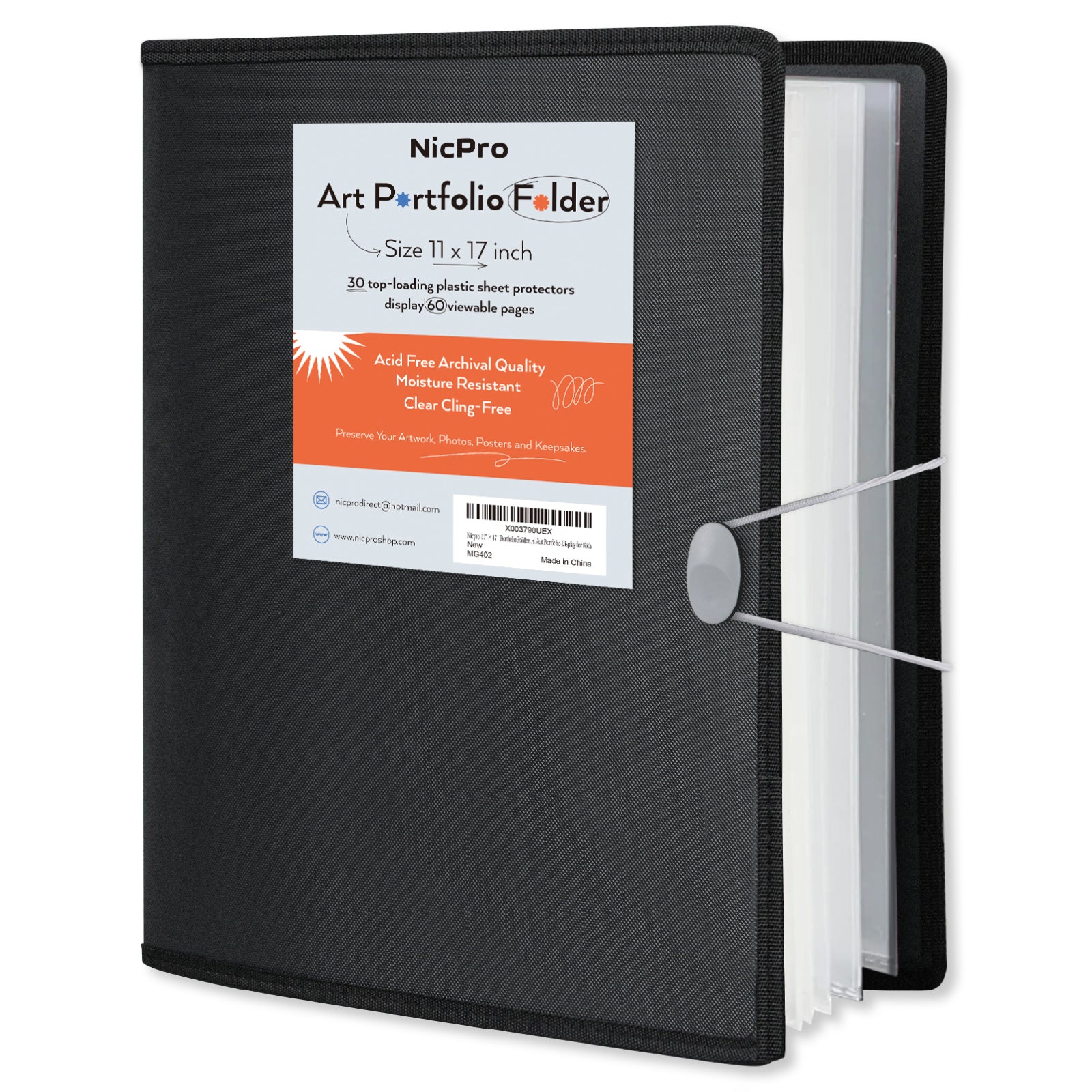 Nicpro Art Portfolio 11x17, Upgraded Large Portfolio Folder for Artwor