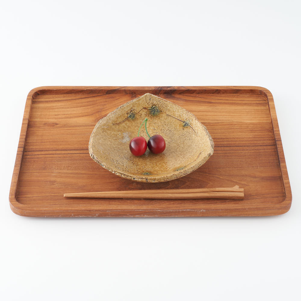 作家 棚橋淳 黄瀬戸 三方皿 ¥3,960 大人の焼き物