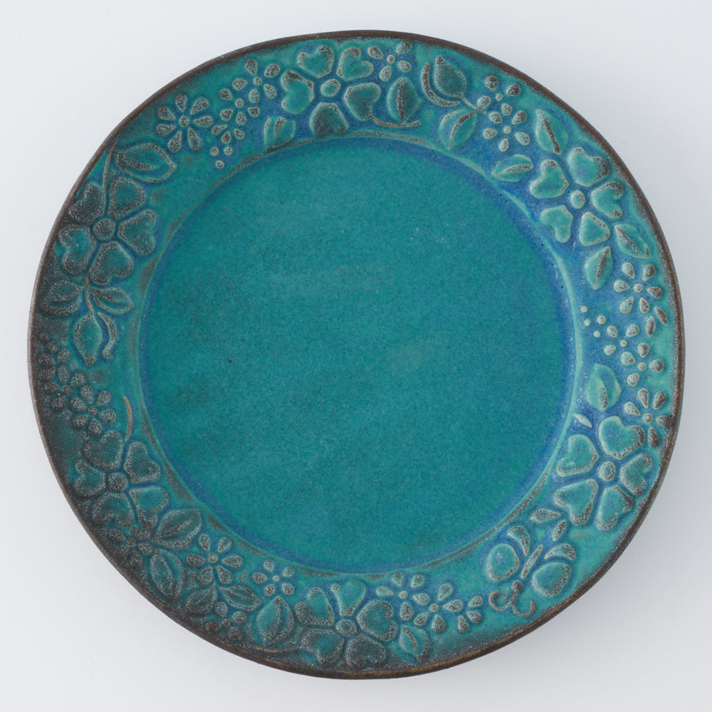 益子焼 わかさま陶芸 ガーデンプレート(L) ターコイズ ¥1,980 大人の焼き物