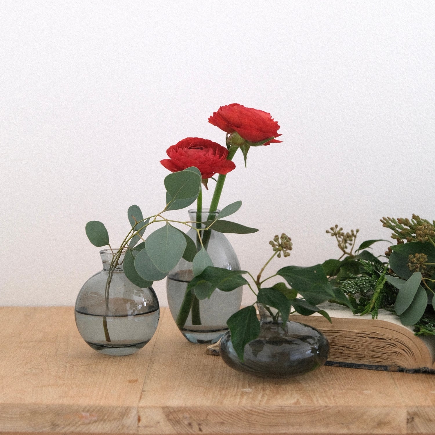 しずく壺3個セット｜卓上｜ミントグリーン｜北欧 安い ガラス花瓶