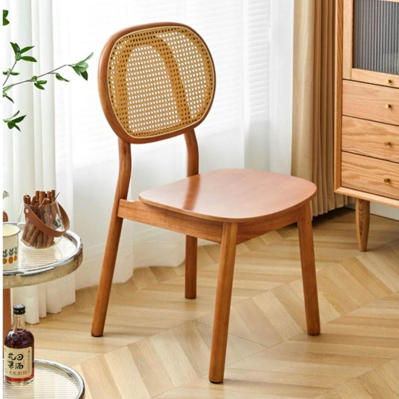 チェア ダイニングチェア 1脚 椅子 ラタン 籐編み ナチュラル 無垢材