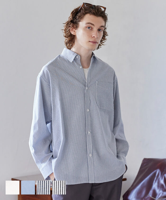 セール☆1990円→1490円 シャツ メンズ ストライプ 無地