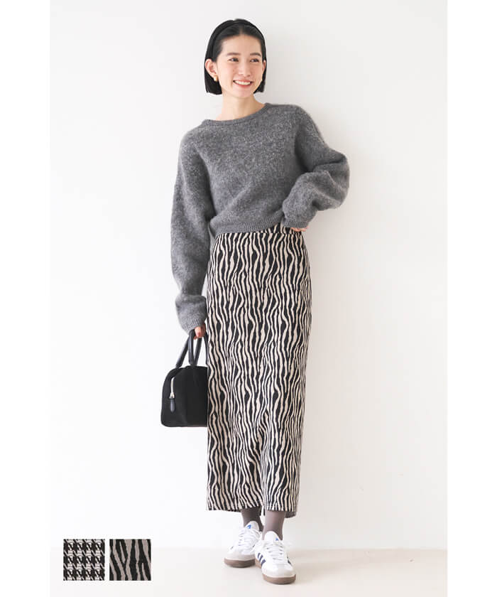 WEB限定セール☆1690円→990円ジャカードIラインスカート レディース