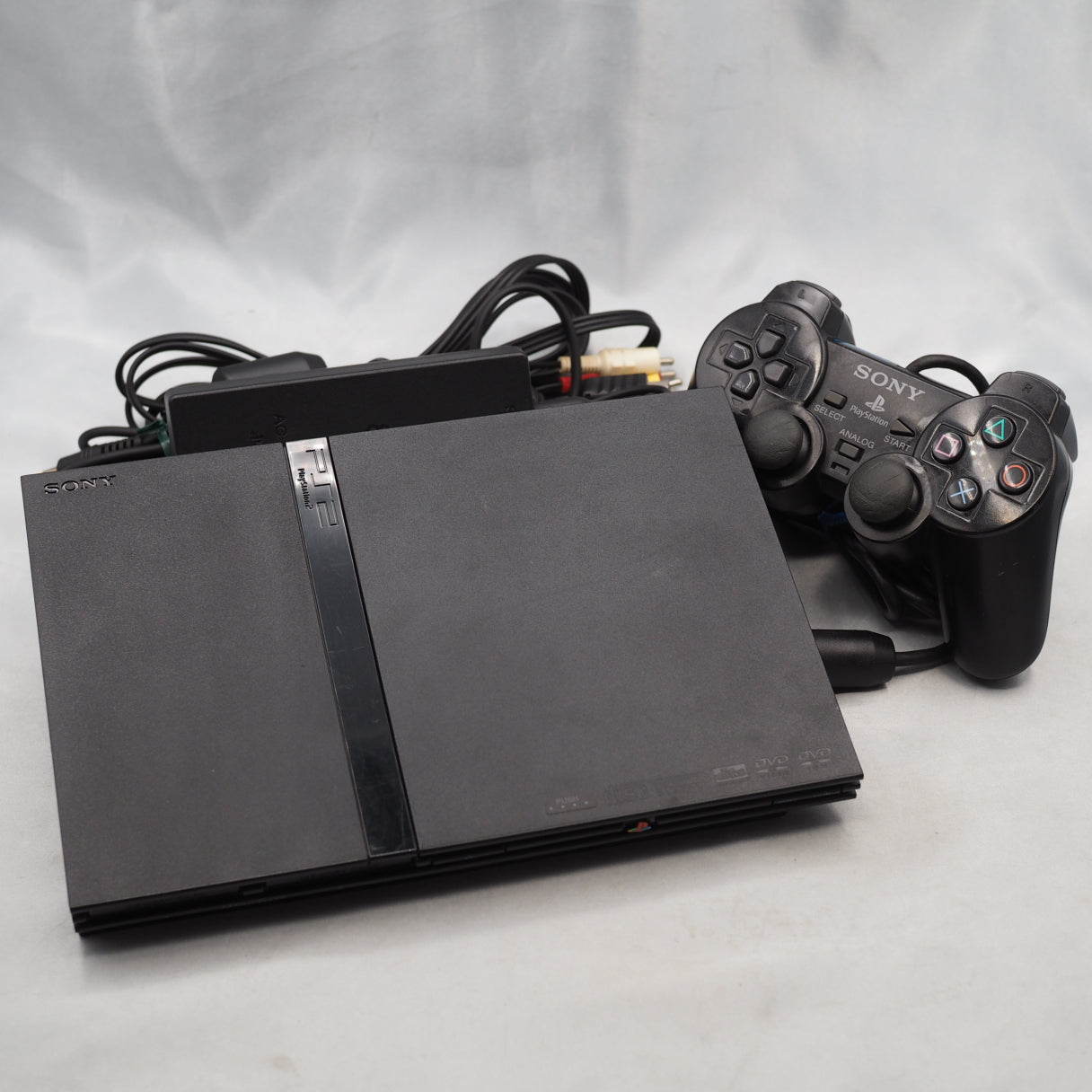PS2 Slim Console system SCPH-70000 Charcoal Black NTSC-J Used