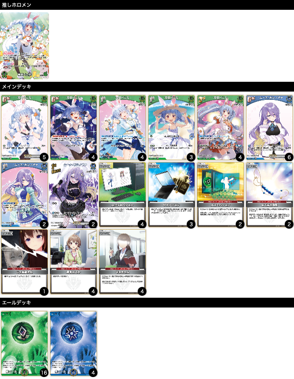 緑ぺこら（全面6ダイス）の優勝デッキレシピを紹介【ホロカ