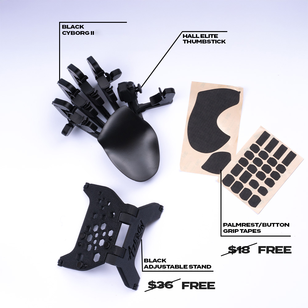 Save on Azeron Black Cyborg II Bundle | Stand & Grip Tapes