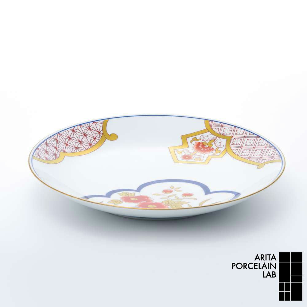 新弥左ヱ門 大皿 ゴールド 花ぎり 手書き 化粧箱入 – ARITA PORCELAIN