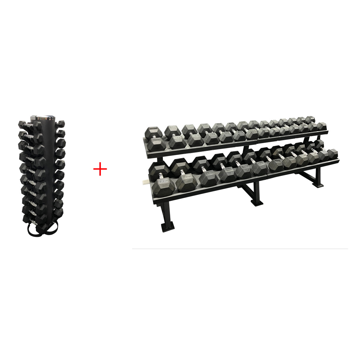 ヘックスラバーダンベル ストレートハンドル ハードクローム 固定式