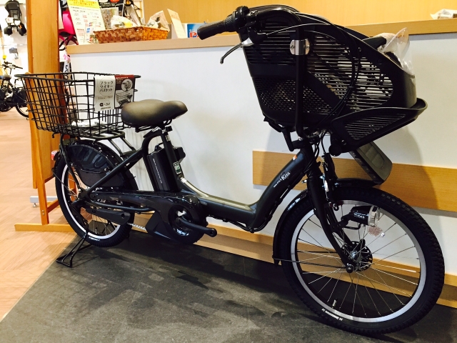 YAMAHA Kiss mini の前用チャイルドシートをお買い物カゴに交換しま