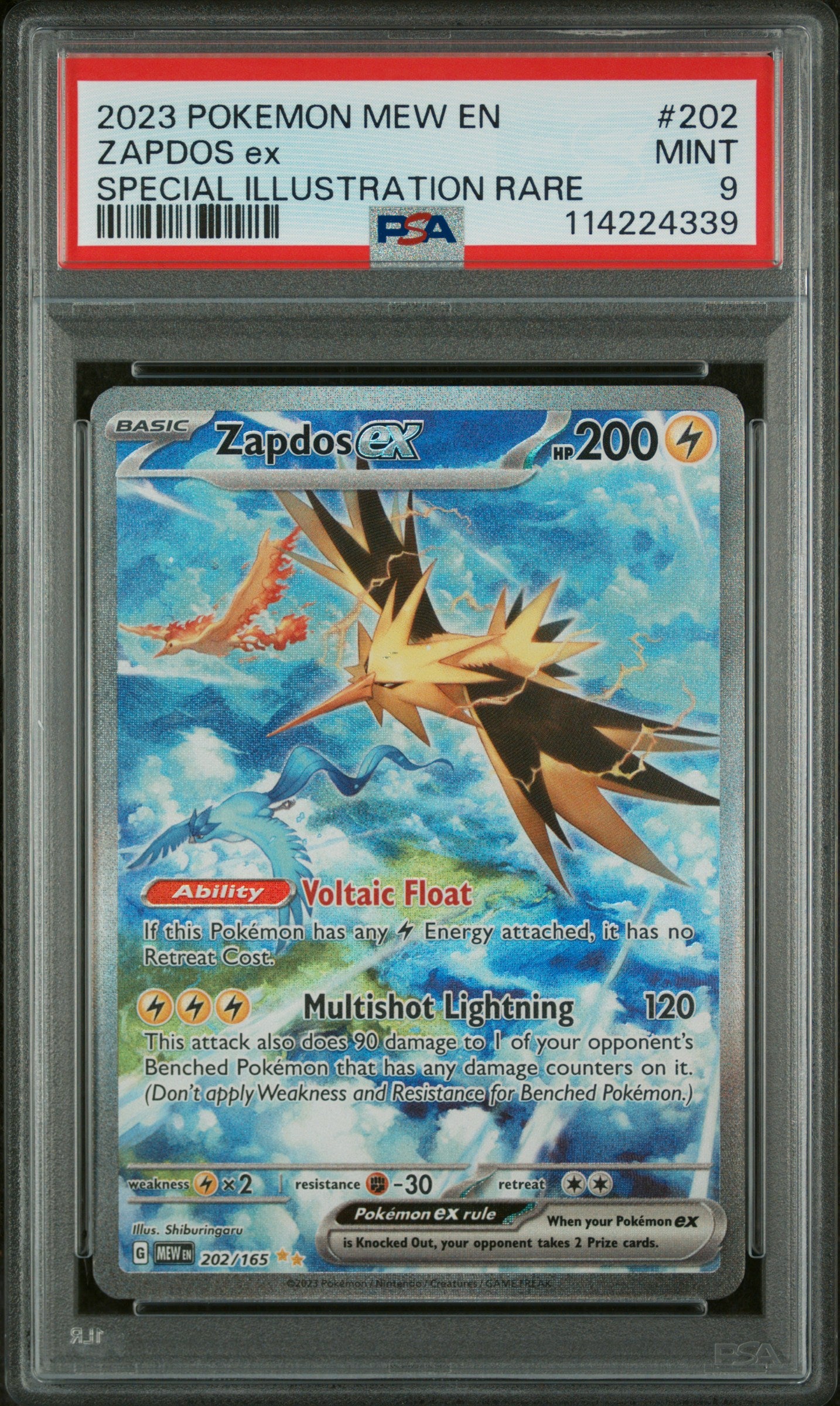 Zapdos Ex Scarlet & Violet 151 202/165 PSA 9 (MINT) – JX Merch