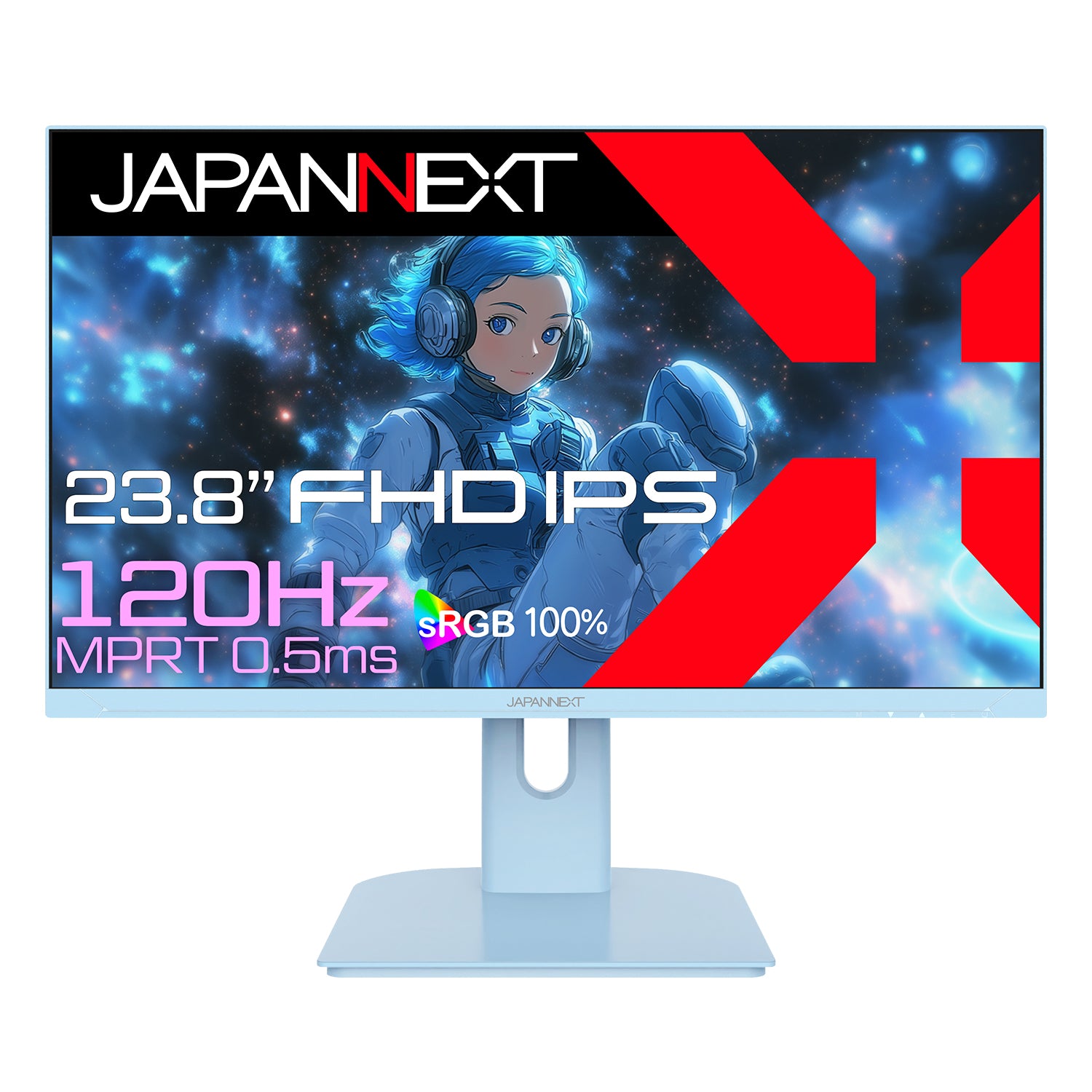 ベイビーブルーモデル】JAPANNEXT 23.8インチ IPSパネル搭載 120Hz/0.5