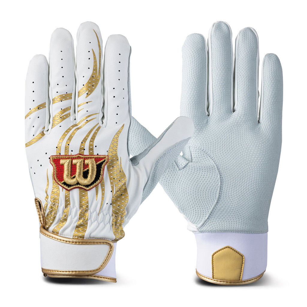 ウイルソン バッティンググラブ WBG-PRO1 - ホワイト×ゴールド by