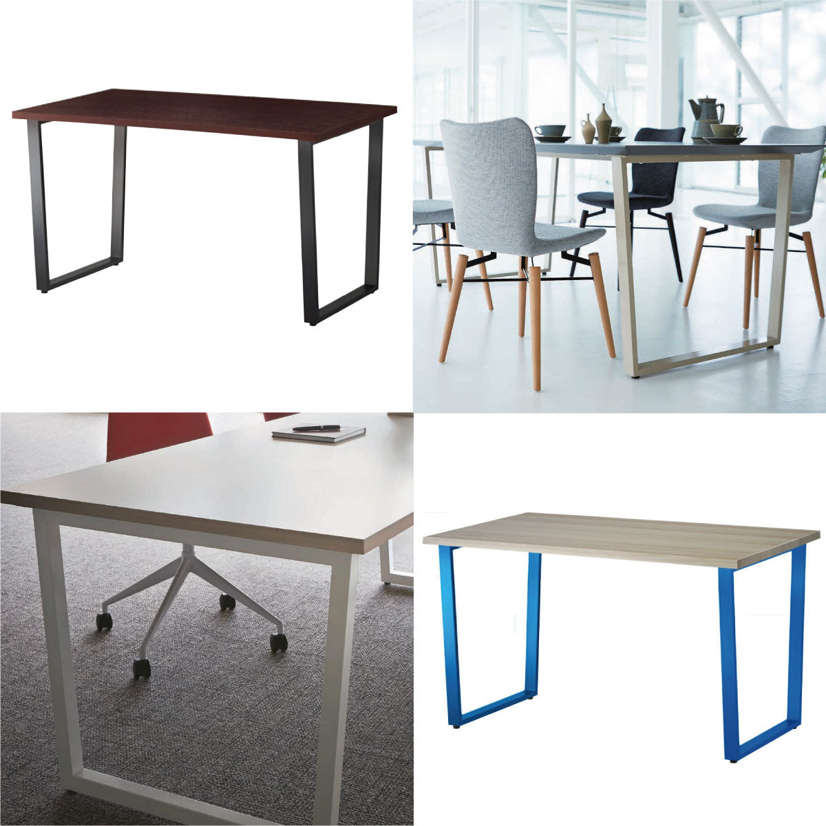 テーブル脚 ロの字型 四角形 高さ67cm アイアン アジャスター付き 2