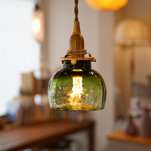 安土草多 ペンダントライト 照明 吹きガラス botebote（クリア