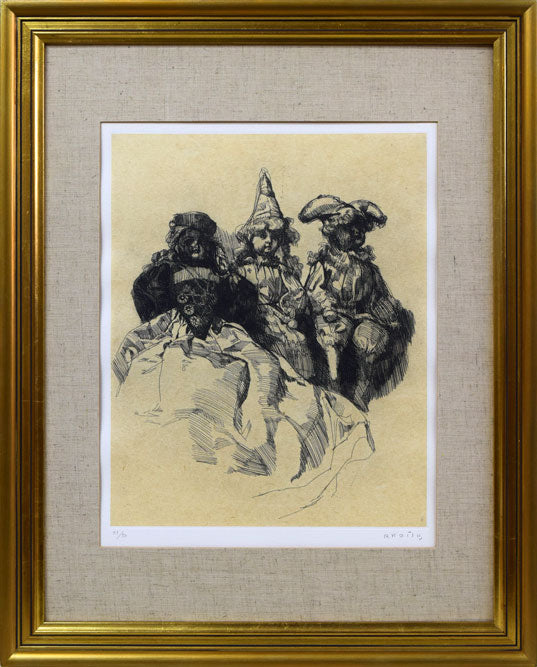 小磯良平Rkoiso 彫金プレート