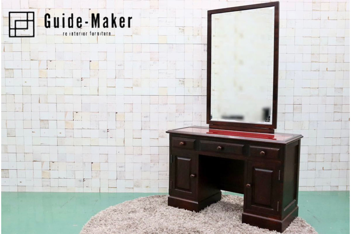 GMFH242○神居民芸家具 ドレッサー 鏡台 化粧台 スツール 無垢 樺材