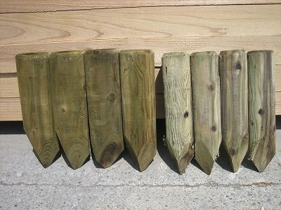 丸太杭 丸太横木 防腐防蟻注入杭 防腐防蟻注入横木 樹木支柱 CUAZ ACQ