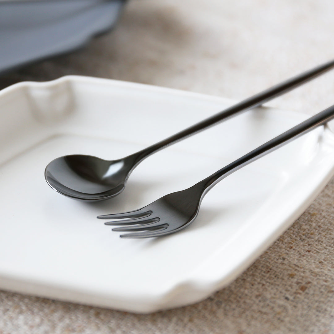 SUGATA Black スプーン・フォークセット Smallサイズ ｜ 徳永