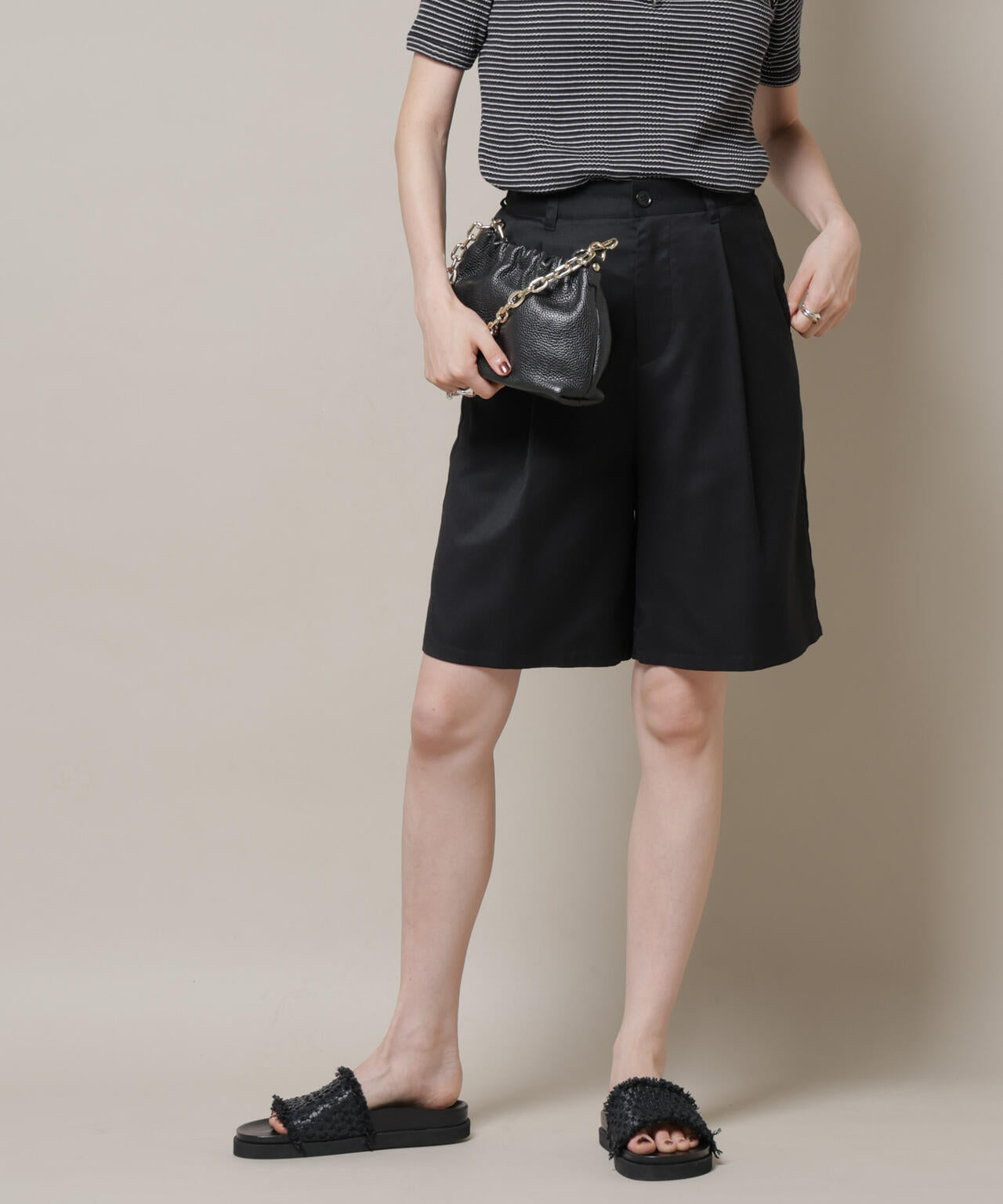 ワンタック ショートパンツ ( セットアップ可 )