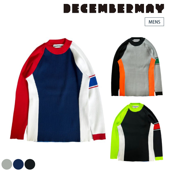 DECEMBERMAY ディセンバーメイ メンズ Asymmetric color knit 超軽量 1