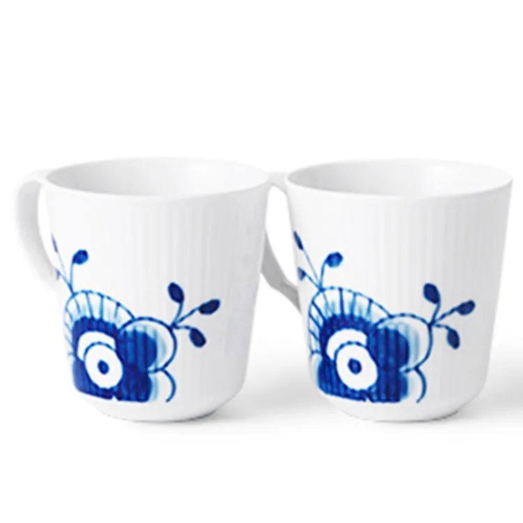 ☆［ロイヤルコペンハーゲン］ブルーフルーテッドメガマグSペア