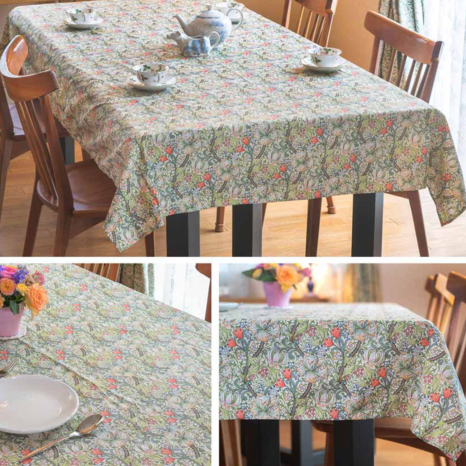 ウィリアムモリス テーブルクロス コットン 長方形 - 英国雑貨OXFORD TIME