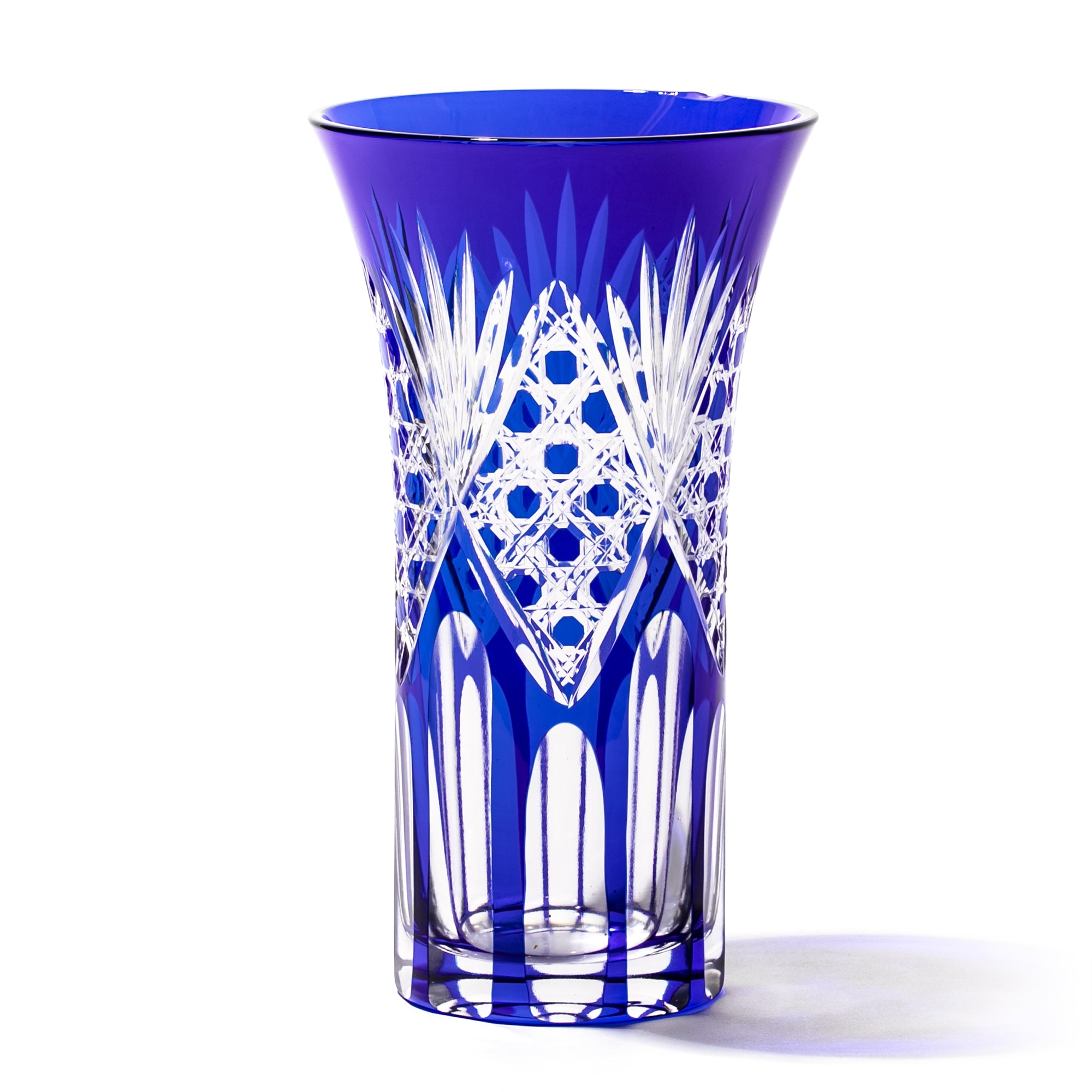 江戸切子 籠目紋 天開花瓶 ルリ ｜江戸切子グラスならTABLEAU ONLINE