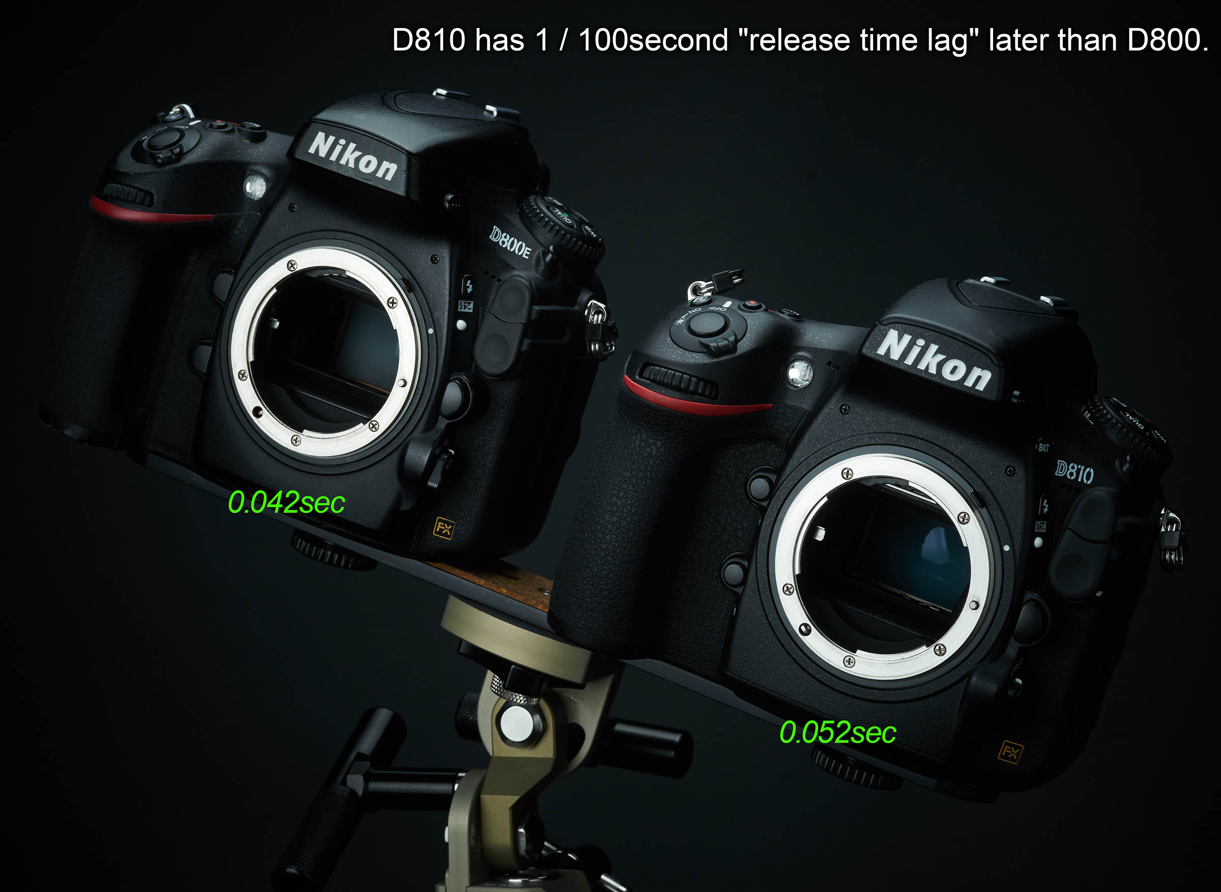 悲報】Nikon D810のレリーズタイムラグが、D800より1/100秒遅い事実が
