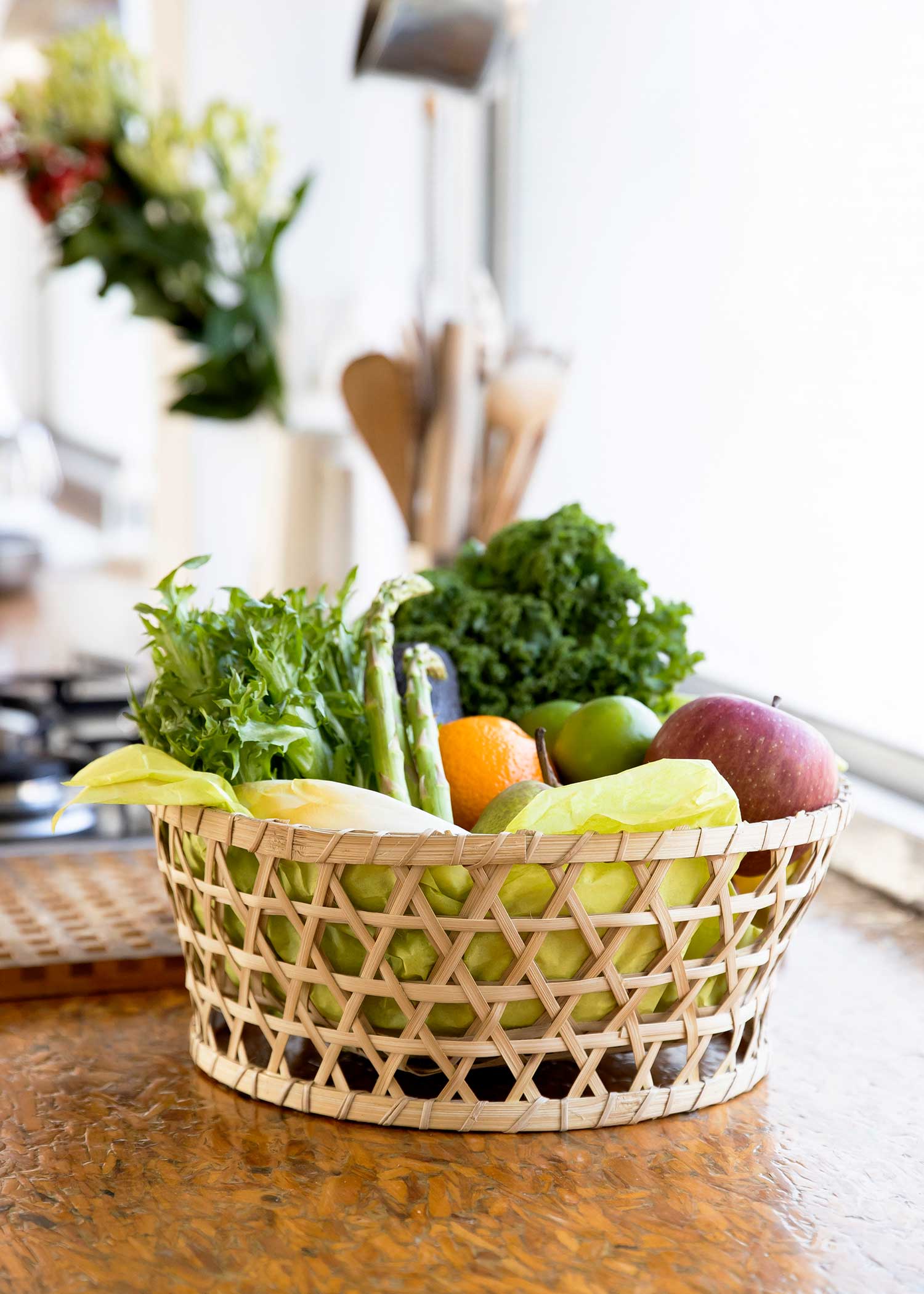 竹の手編みバスケット