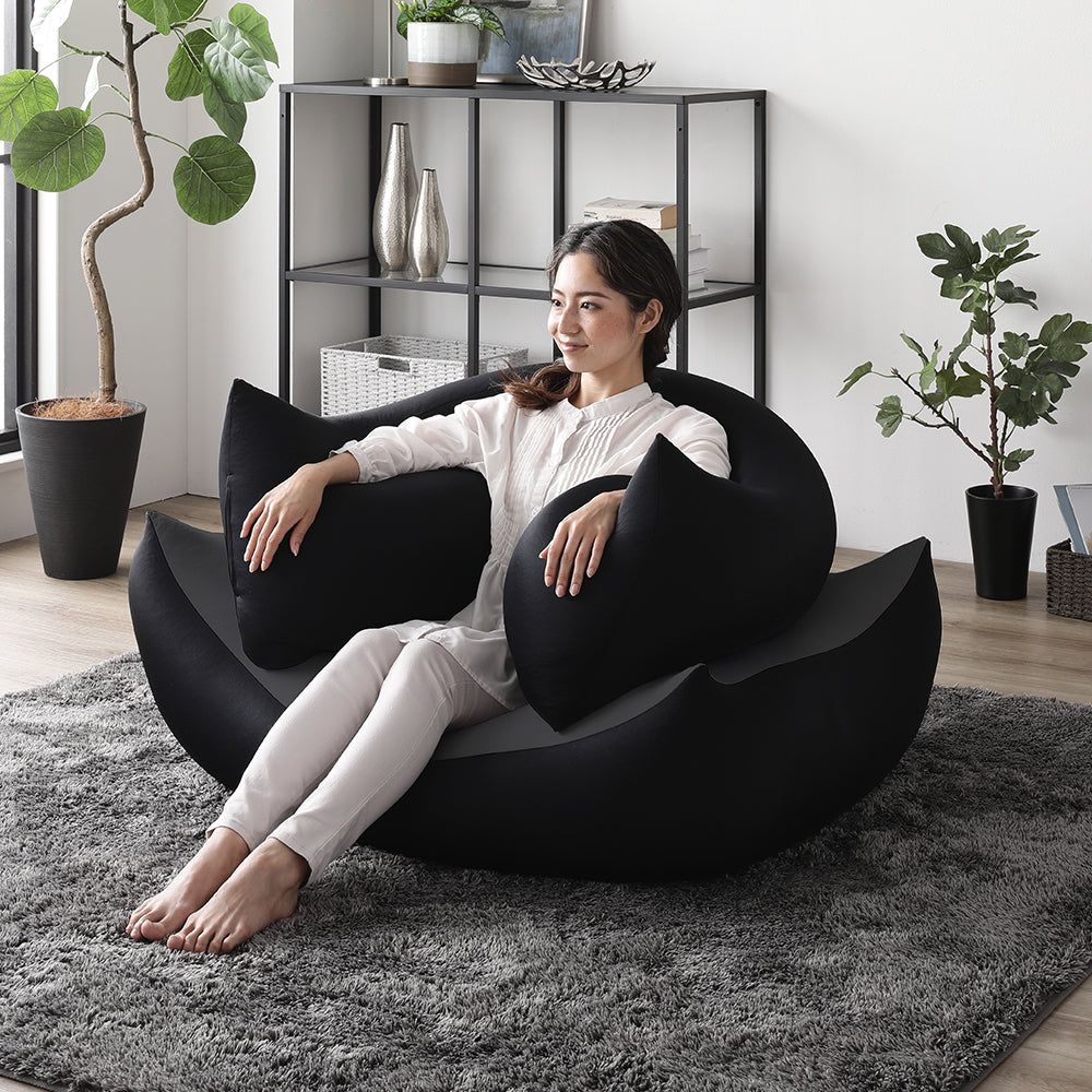 日本製 ビーズクッション 特大＆抱き枕 セット/大きめ＆長方形のビーズ