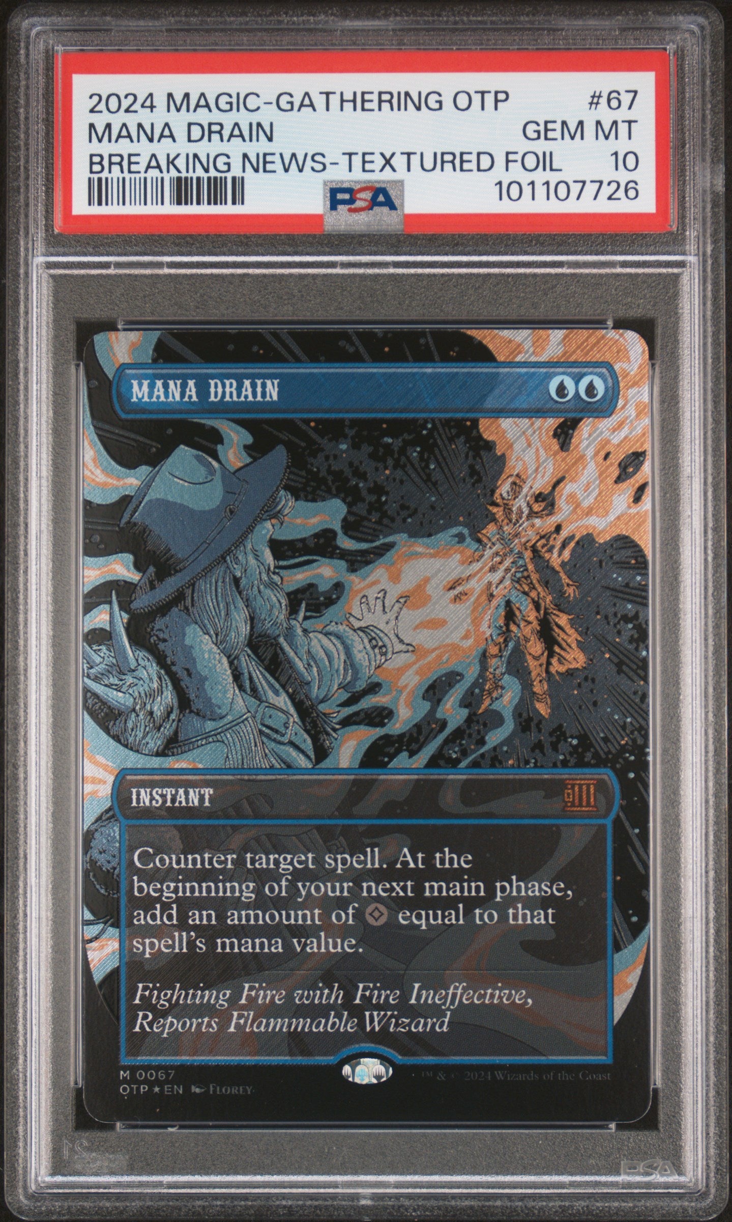 2024 MTG Breaking News Mana Drain #67 – Textured Foil – PSA 10 Gem