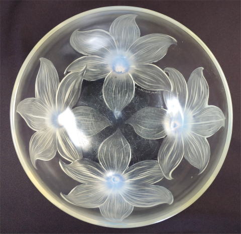 ルネ・ラリック鉢 ユリ百合ゆり アールデコ 西洋アンティーク【茶道具