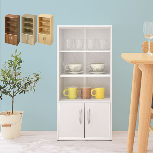 ロータイプ食器棚 キッチン収納 食器棚 おしゃれ ぼん家具 KCB000033