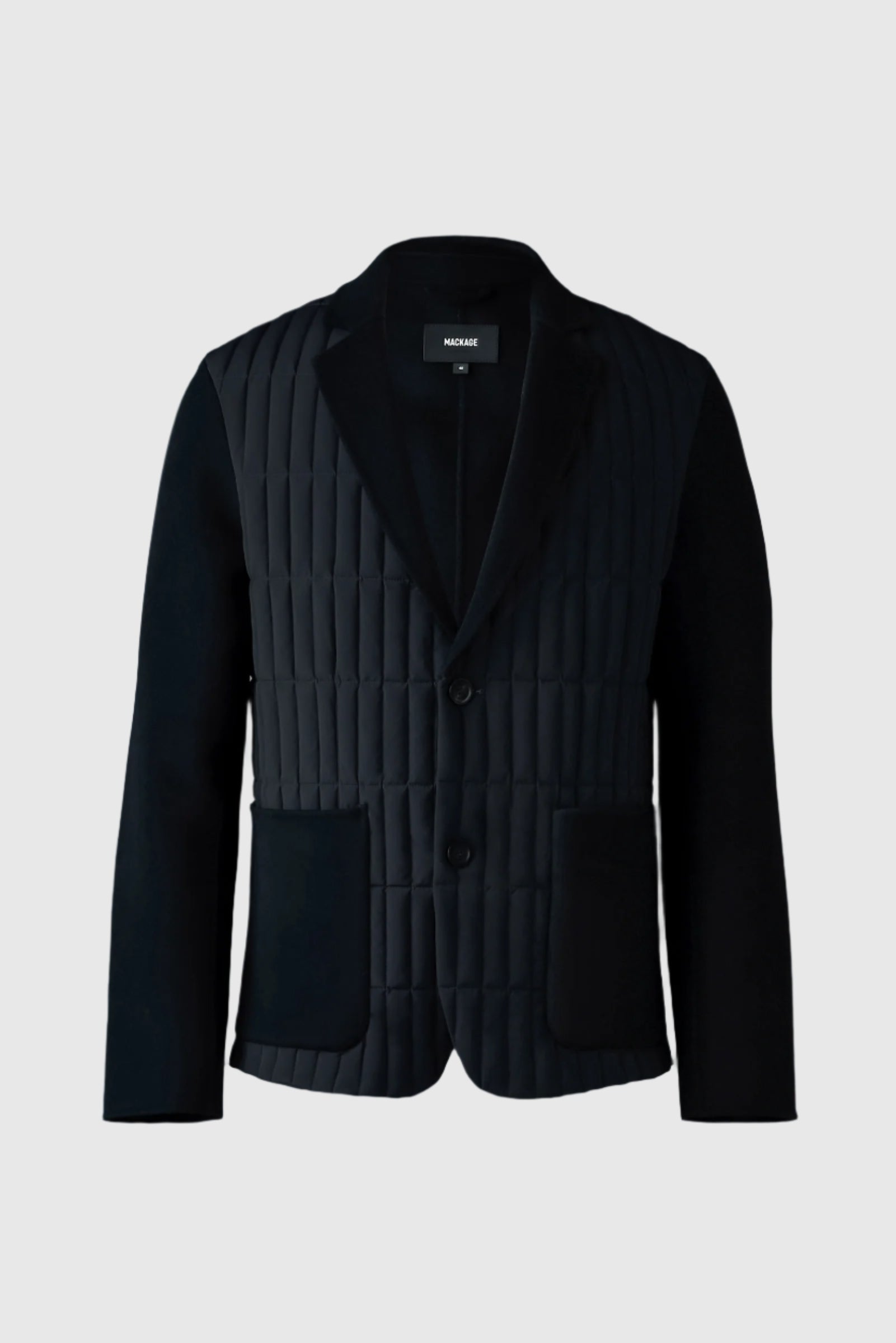 John, mixed-media vertical quilt blazer | Mackage® US