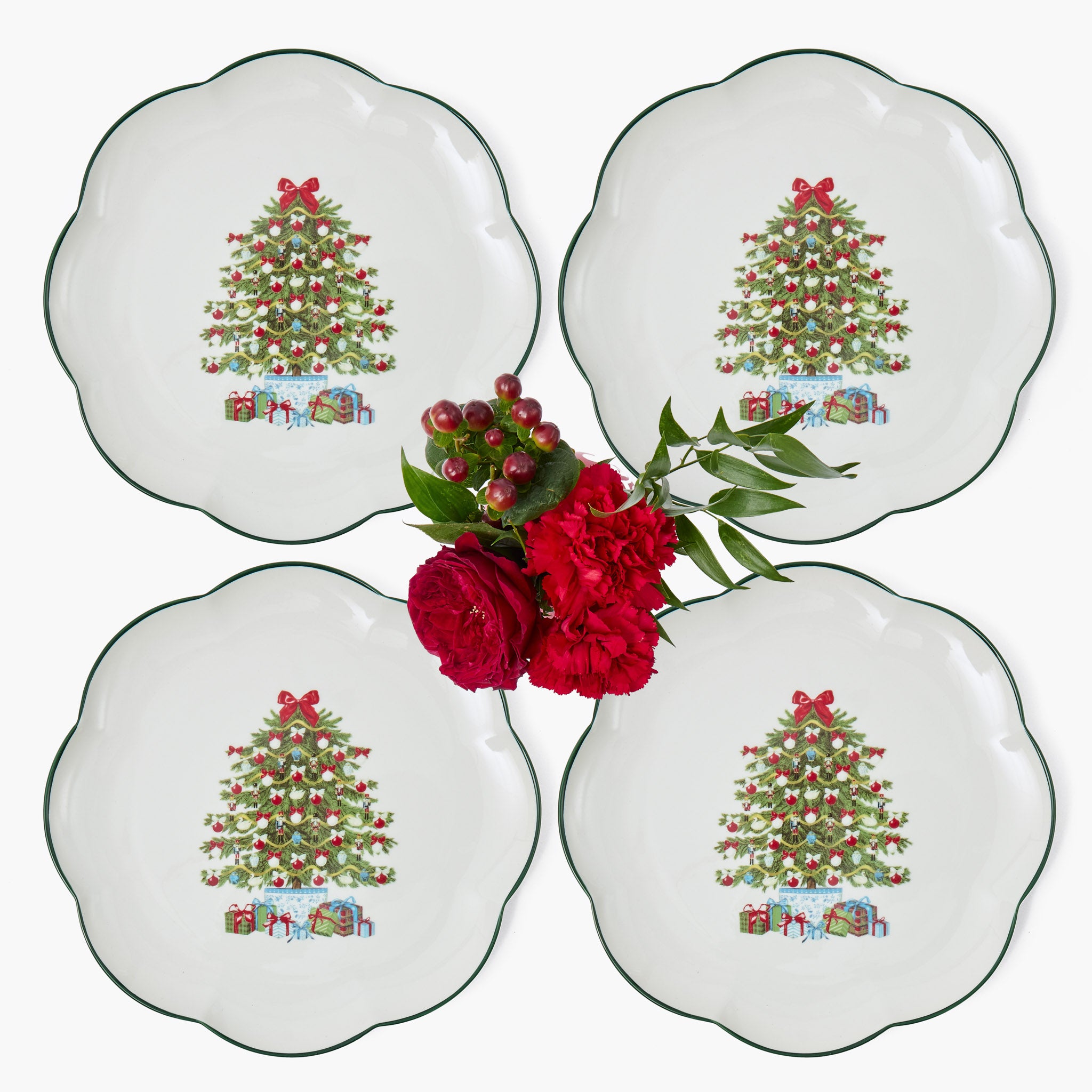 Mrs. Alice Christmas Tree Dinner Plate (Set of 4)