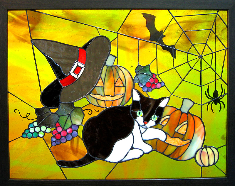 ハロウィーンのステンドグラス