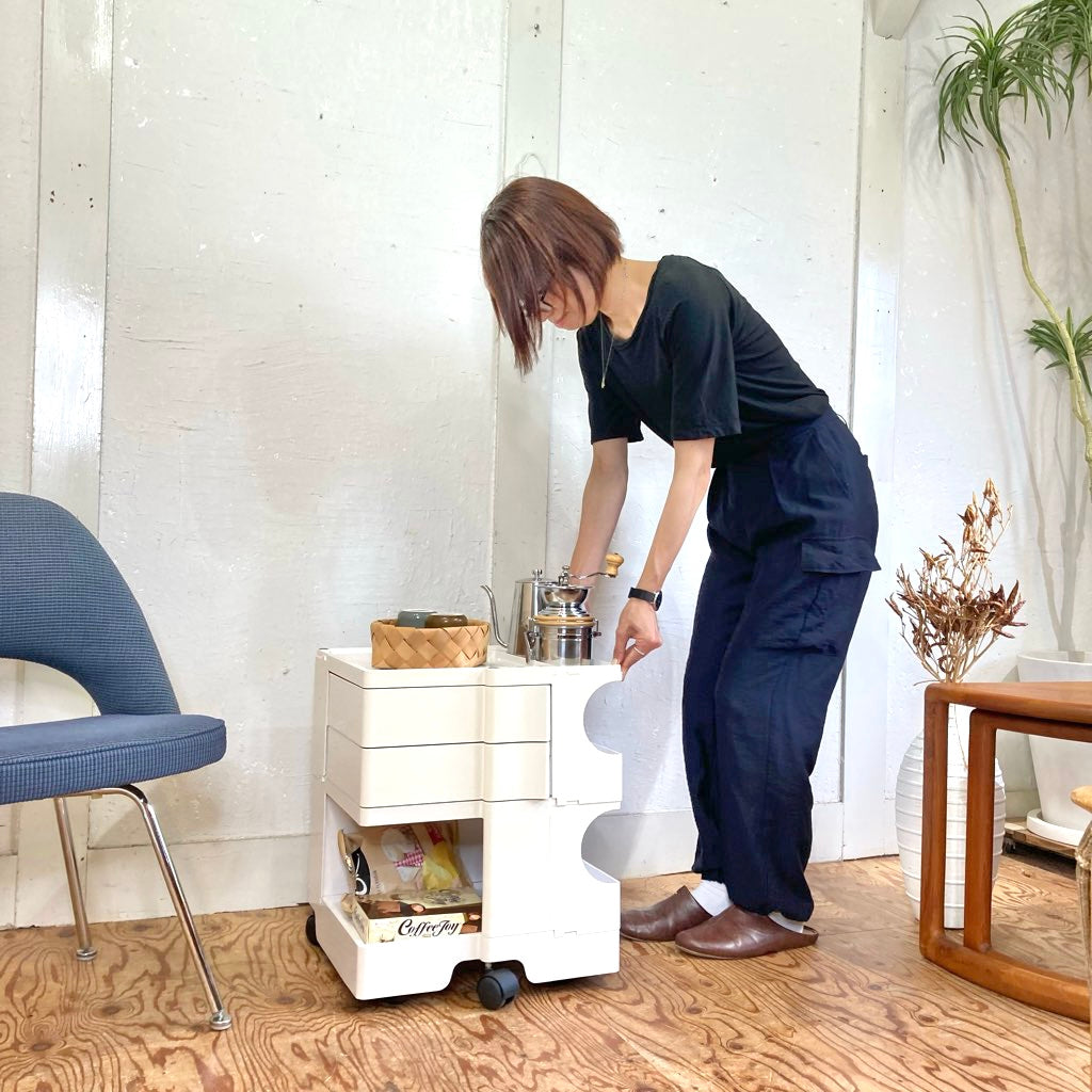 B-LINE ボビーワゴン 2段2トレイ ホワイト 白 中古 アクリルホルダー