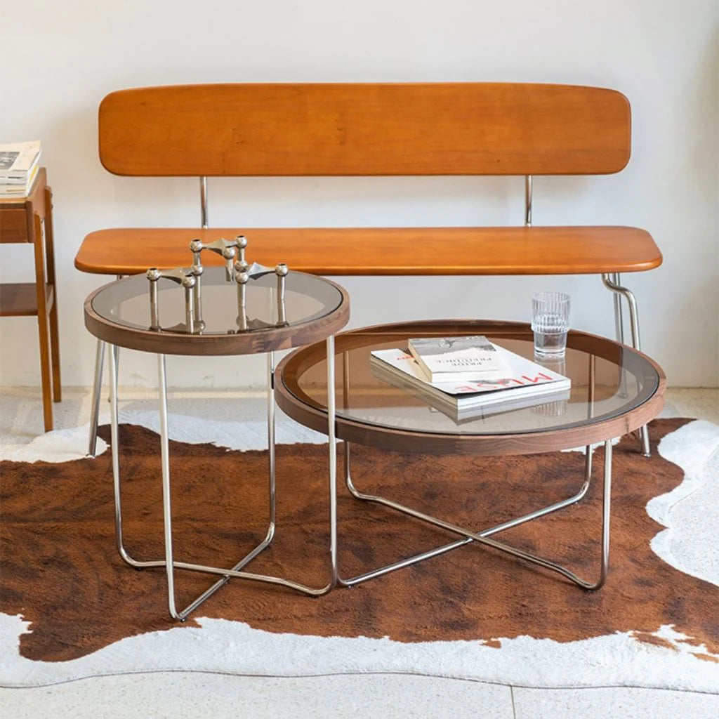 ナチュラルモダンサイドテーブル｜ガラス天板と木製デザイン – 6JOHAN