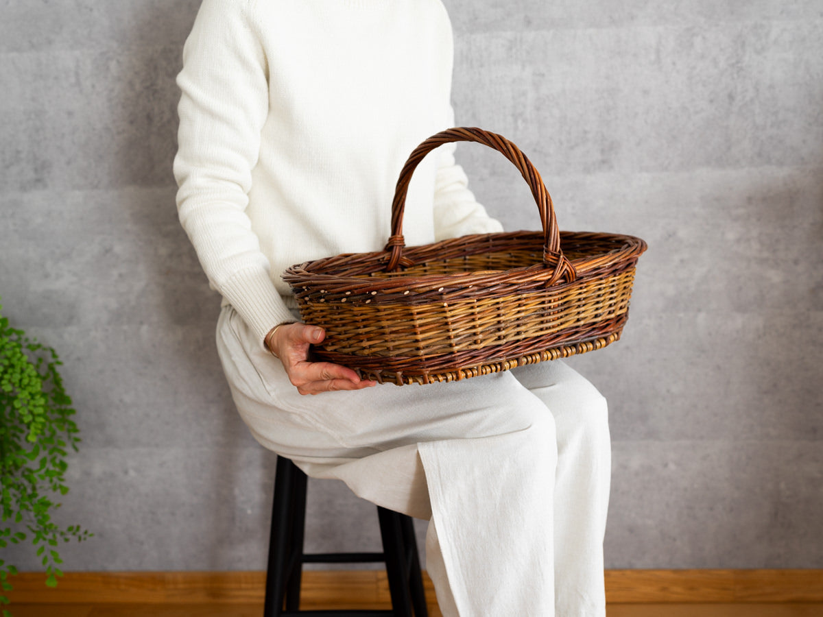 やなぎの浅型かご 食材運びや日常使いに – 市川籠店 | 1basketry