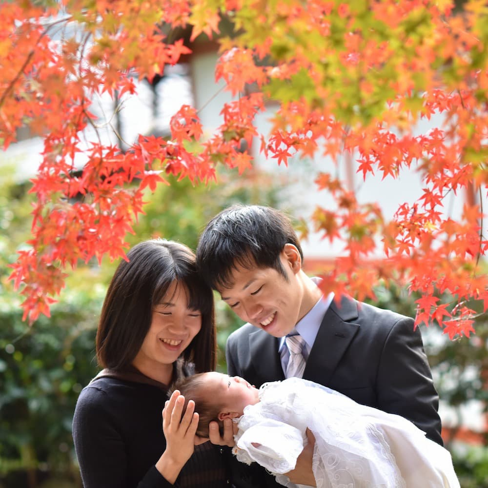 波太神社でお宮参りの写真撮影｜大阪でお食い初め