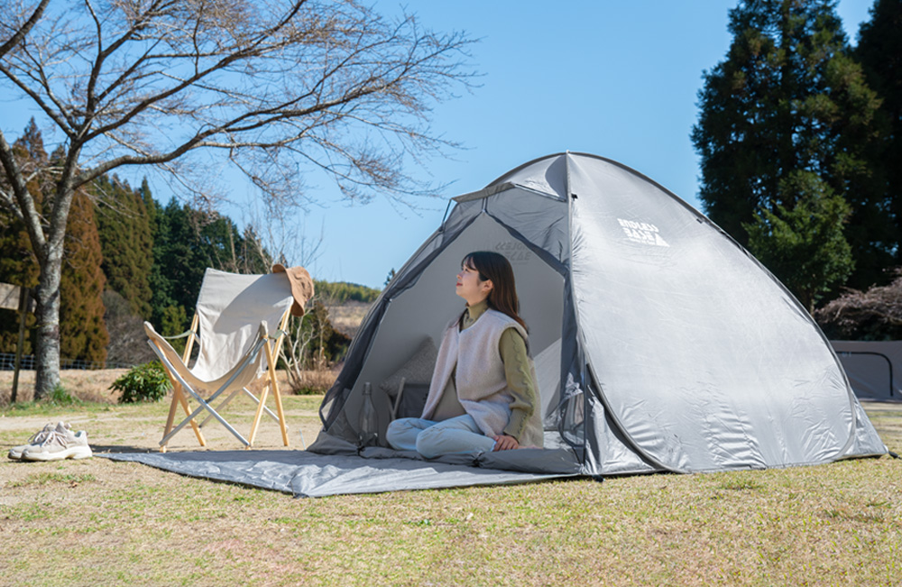 完全遮光ブラックコーティングのポップアップテントが登場 — 【公式