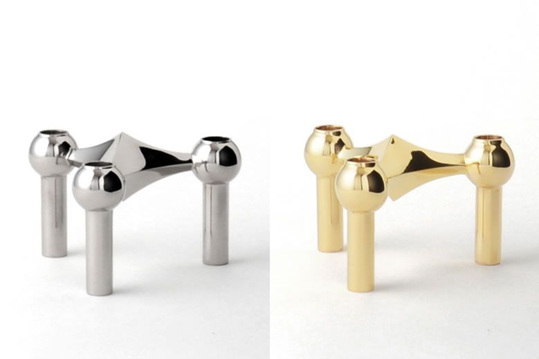 名作キャンドルホルダー「Nagel」が復刻！ クロームとブラスの2色を