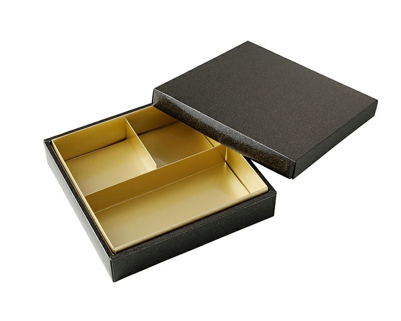 お重 6寸・黒（T字仕切付）｜紙製折箱なら大成パック｜通販｜寿司