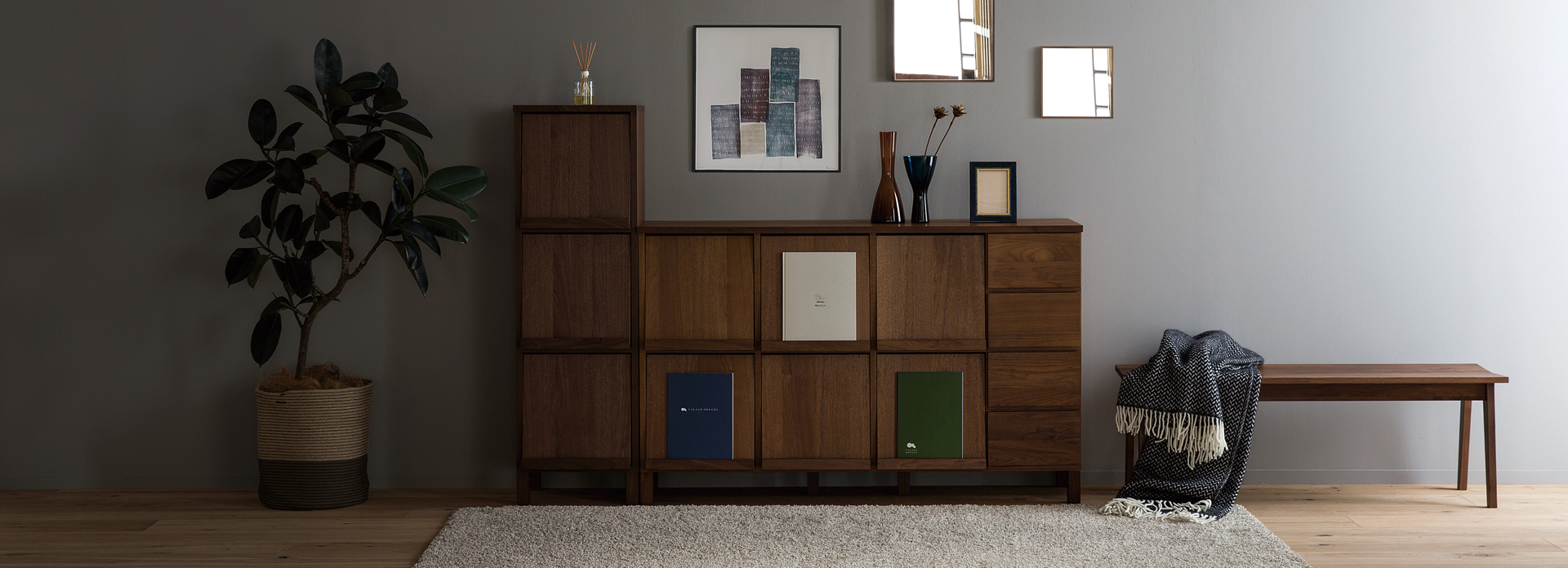 レッチェ 180マガジンレコードラック WALNUT(W180×D39.5×H95.5cm)税込