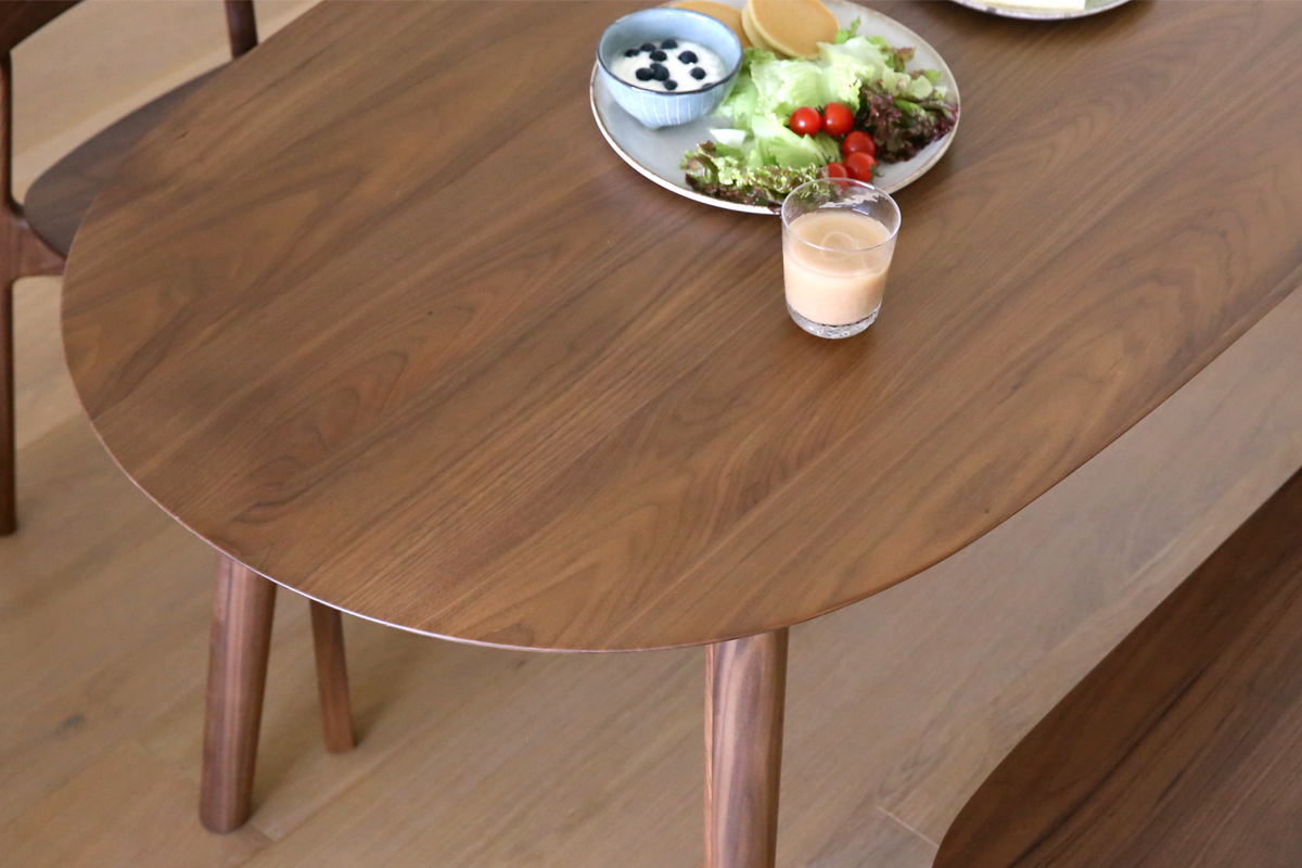 ルーベ ダイニングテーブル WALNUT(W160×D80cm/W180×D90cm)税込
