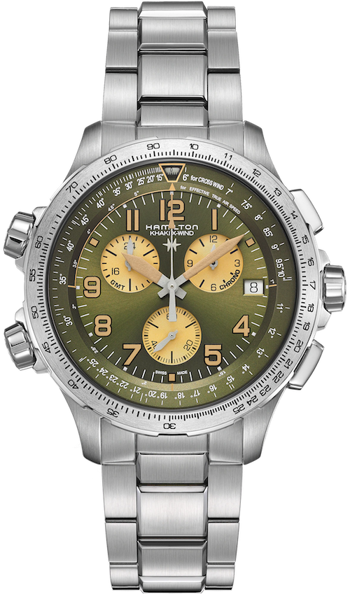 H77932160 安心なカーキX-WIND GMT クロノクオーツ ブレスモデル