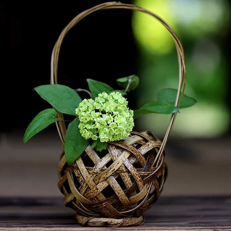 虎竹花籠 てまり一輪 | 虎斑竹専門店 竹虎